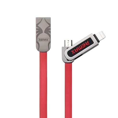 Дата-кабель USB 2.1A 2in1 для Lightning & Micro Remax Armor 1м  