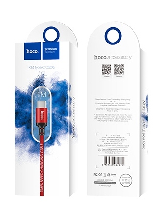 Дата-кабель USB 3.0A для Type-C Hoco X14 нейлон 1м