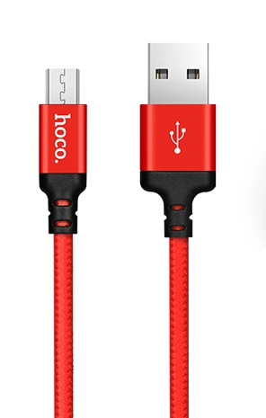 Дата-кабель USB 2.0A для micro USB Hoco X14 нейлон 2м