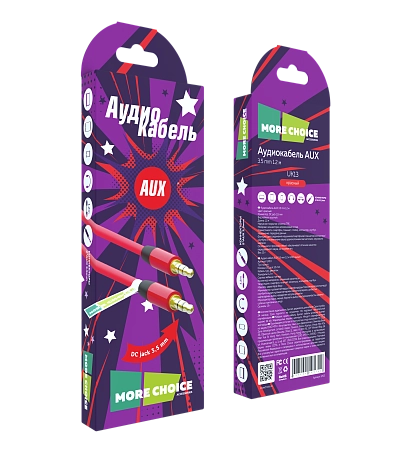 Аудиокабель AUX 3.5mm 1.2м More choice UK13