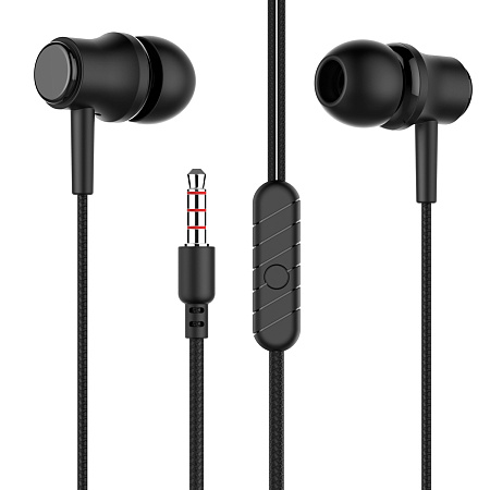 Наушники вакуумные AUX разъём с МК без рег.громкости длина 1.2м More choice G16