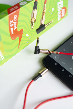 Аудиокабель AUX 3.5mm угловой 1.0м More choice UK11