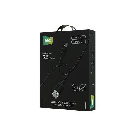 Дата-кабель USB 3.0A для Type-C More choice K63a ПВХ 2м