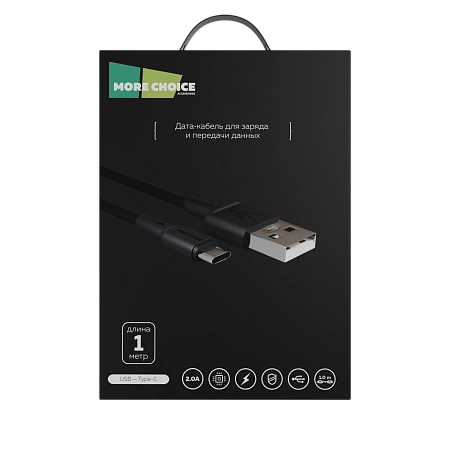 Дата-кабель USB 2.0A для Type-C More choice K19a TPE 1м