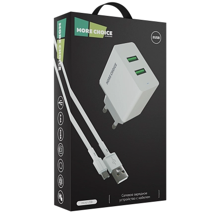 СЗУ 2USB 2.4A для micro USB More choice NC11m 