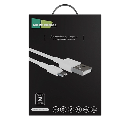 Дата-кабель USB 2.0A для micro USB More choice K19m TPE 2м