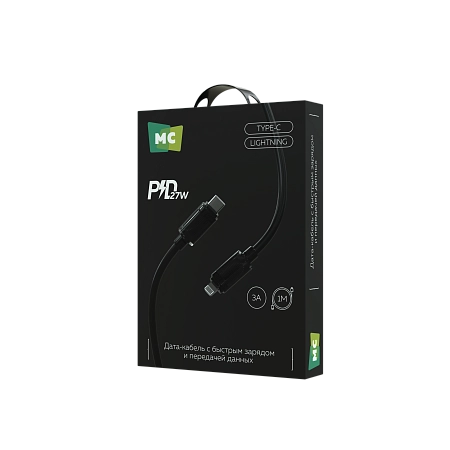 Дата-кабель USB 3.0A PD 27W для Lightning 8-pin Type-C More choice K67ia ПВХ 1м 