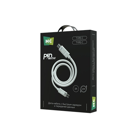 Дата-кабель USB 3.0A PD 60W для Type-C Type-C More choice K87aa нейлон 1м