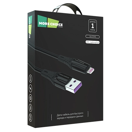Дата-кабель USB 2.4A для Lightning 8-pin More choice K35i силикон 1м