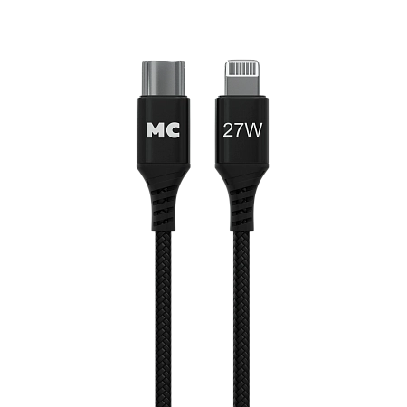 Дата-кабель USB 3.0A PD 27W для Lightning 8-pin Type-C More choice K69ia нейлон 1м