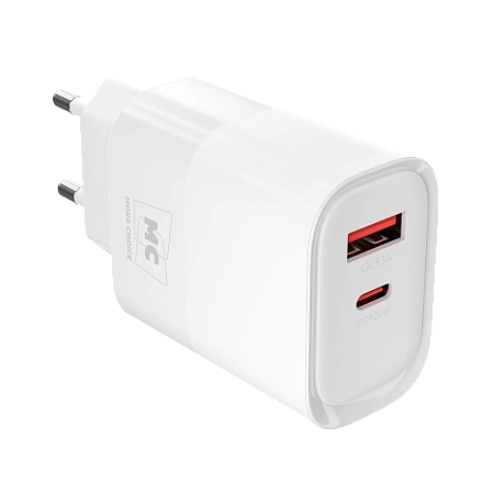 СЗУ 1USB+1Type-C 3.0A PD 20W+ QC3.0 быстрая зарядка для Lightning 8-pin Type-C More Choice NC81i