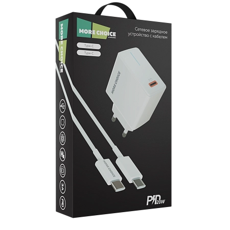 СЗУ 1Type-C 3.0A PD 20W быстрая зарядка для Type-C Type-C More choice NC60a