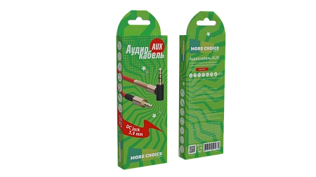 Аудиокабель AUX 3.5mm угловой 1.0м More choice UK11