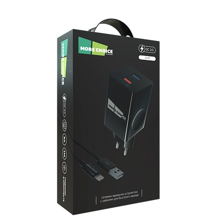 СЗУ 2USB 3.0A QC3.0 быстрая зарядка для Lighting 8-pin More choice NC69i