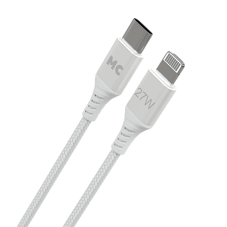 Дата-кабель USB 3.0A PD 27W для Lightning 8-pin Type-C More choice K69ia нейлон 1м