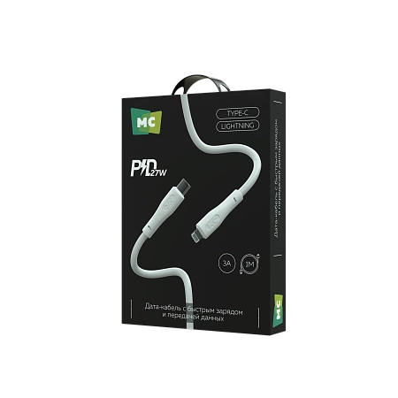 Дата-кабель USB 3.0A PD 27W для Lightning 8-pin Type-C More choice K60ia ПВХ 1м