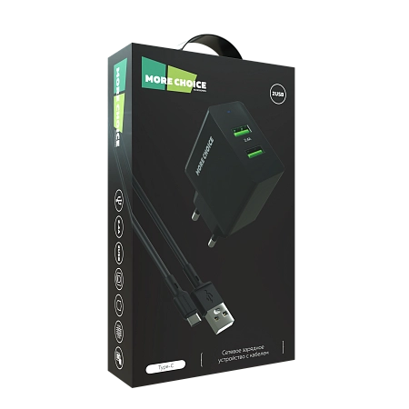 СЗУ 2USB 2.4A для Type-C More choice NC11a 
