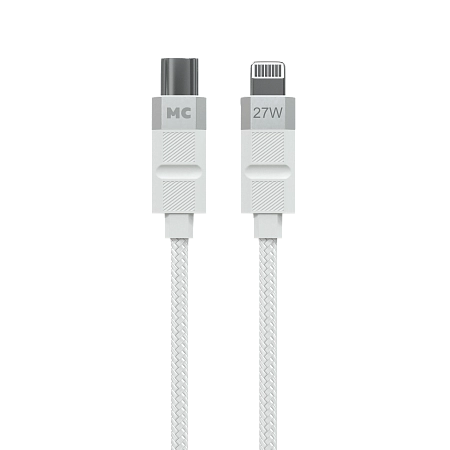 Дата-кабель USB 3.0A PD 27W для Lightning 8-pin Type-C More choice K87ia нейлон 1м