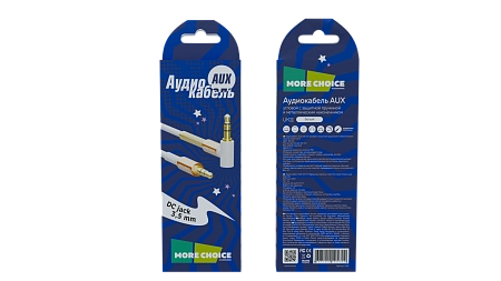Аудиокабель AUX 3.5mm угловой 1.0м More choice UK11