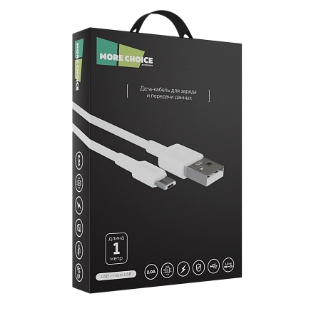 Дата-кабель USB 2.0A для micro USB More choice K19m TPE 1м