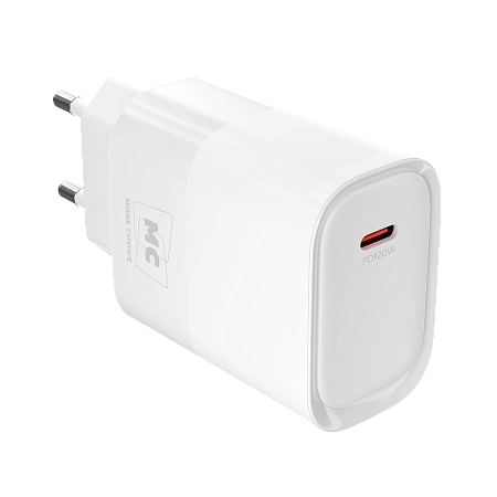 СЗУ 1Type-C 3.0A PD 20W быстрая зарядка для Lightning 8-pin Type-C More Choice NC67i