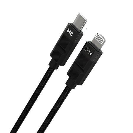 Дата-кабель USB 3.0A PD 27W для Lightning 8-pin Type-C More choice K87ia нейлон 1м