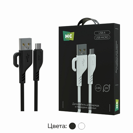 Дата-кабель USB 2.4A для micro USB More choice K81m ПВХ 2м