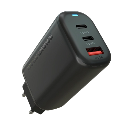 СЗУ 1USB+2Type-C 3.0A PD 65W быстрая зарядка More Choice NC79