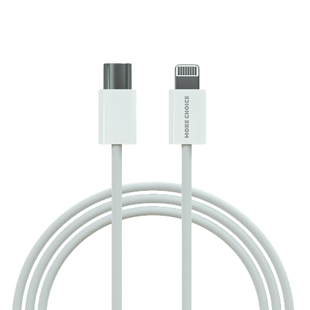 Дата-кабель USB 3.0A PD 20W для Lighting 8-pin Type-C More choice K73i нейлон 1м