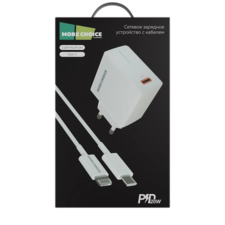 СЗУ 1Type-C 3.0A PD 20W быстрая зарядка для Lightning 8-pin Type-C More choice NC60i