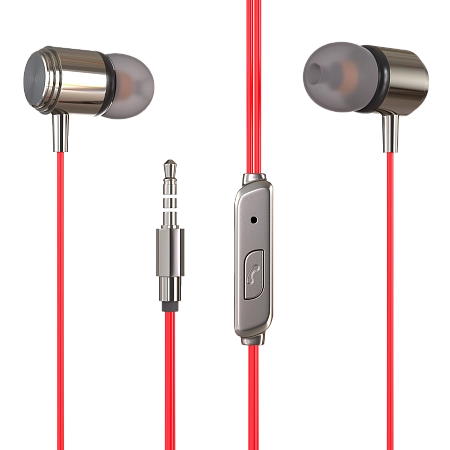 Наушники вакуумные AUX разъём с МК без рег.громкости длина 1.2м More choice G51