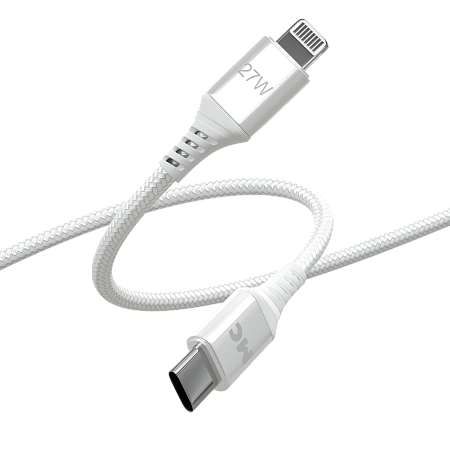 Дата-кабель USB 3.0A PD 27W для Lightning 8-pin Type-C More choice K69ia нейлон 1м