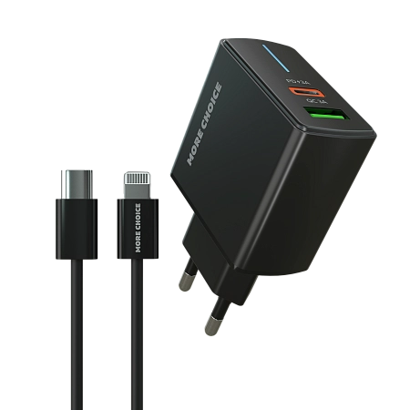 СЗУ 1USB+1Type-C 3.0A PD 20W+QC3.0 быстрая зарядка для Lightning 8-pin Type-C More choice NC61i