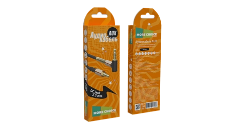 Аудиокабель AUX 3.5mm угловой 1.0м More choice UK11