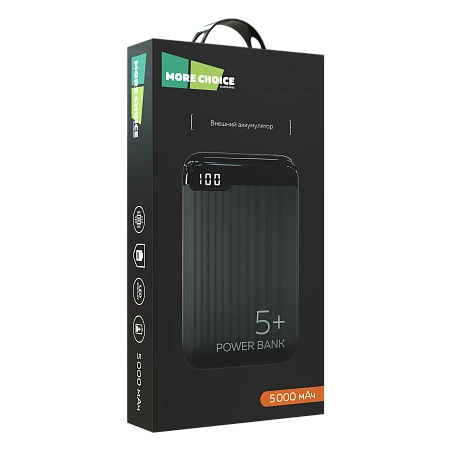 Внешний аккумулятор 5000mAh 2USB + 1Micro USB + 1Type-C 2.1A More choice PB19-05