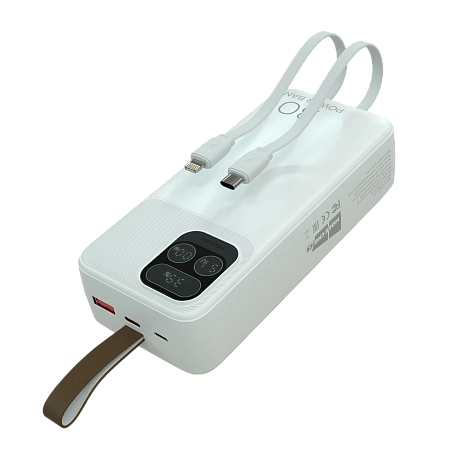 Внешний аккумулятор 30000mAh 1USB 3.0A 22.5W PD More choice PB55-30 с кабелем