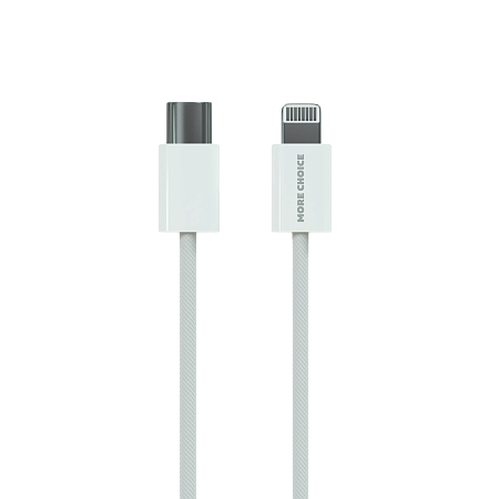 Дата-кабель USB 3.0A PD 20W для Lighting 8-pin Type-C More choice K73i нейлон 1м