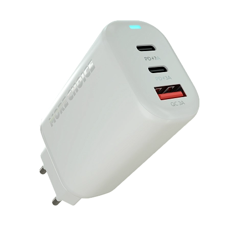 СЗУ 1USB+2Type-C 3.0A PD 65W для Type-C Type-C 100W 2м More Choice NC79a