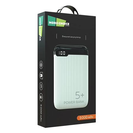 Внешний аккумулятор 5000mAh 2USB + 1Micro USB + 1Type-C 2.1A More choice PB19-05