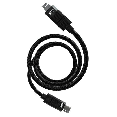 Дата-кабель USB 3.0A PD 27W для Lightning 8-pin Type-C More choice K87ia нейлон 1м