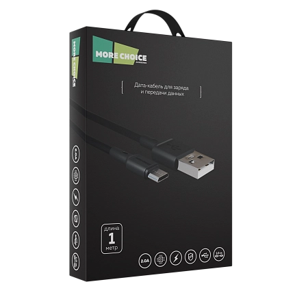 Дата-кабель USB 2.0A для micro USB More choice K19m TPE 1м