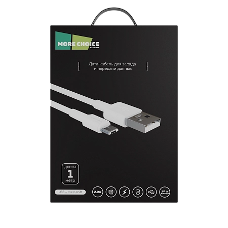 Дата-кабель USB 2.0A для micro USB More choice K19m TPE 1м