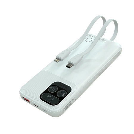 Внешний аккумулятор 10000mAh 1USB 3.0A 22.5W PD More choice PB55-10 с кабелем