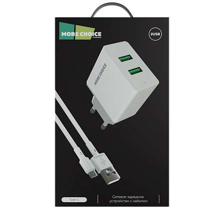 СЗУ 2USB 2.4A для Type-C More choice NC11a 