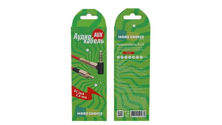 Аудиокабель AUX 3.5mm угловой 1.0м More choice UK11
