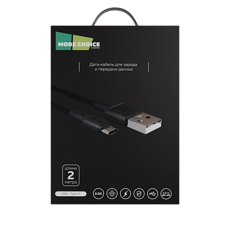 Дата-кабель USB 2.0A для Type-C More choice K19a TPE 2м