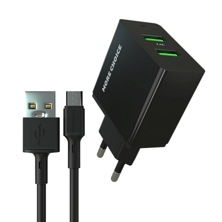 СЗУ 2USB 2.4A для micro USB More choice NC11m 