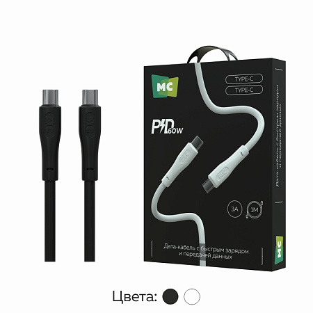Дата-кабель USB 3.0A PD 60W для Type-C Type-C More choice K60aa ПВХ 1м