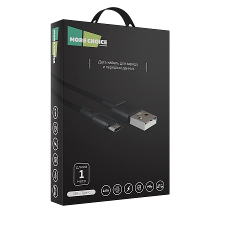 Дата-кабель USB 2.0A для Type-C More choice K19a TPE 1м