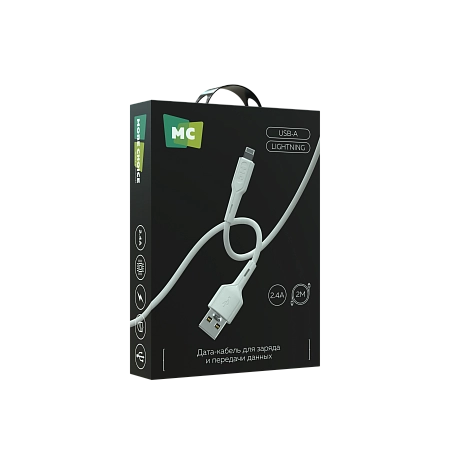 Дата-кабель USB 2.4A для Lightning 8-pin More choice K63i ПВХ 2м